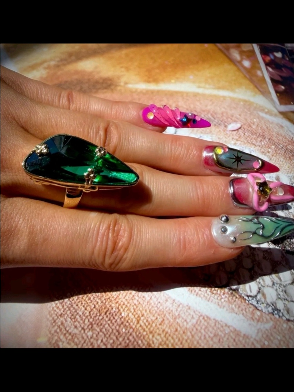 Feed Me Gems Emerald Aura Ring